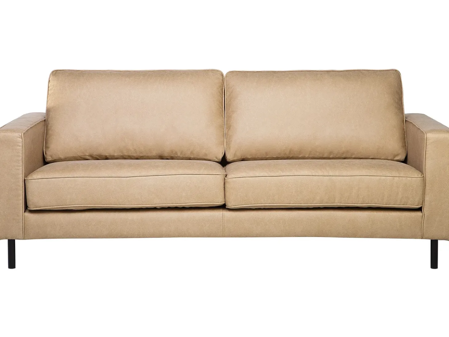 Sofa dla 3 osób SAVALEN Ekoskóra Beżowy Kolekcje Sof|Sofy Skórzane