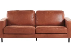 Best Sofa dla 3 osób SAVALEN Ekoskóra Złoty brąz Kolekcje Sof|Sofy Skórzane