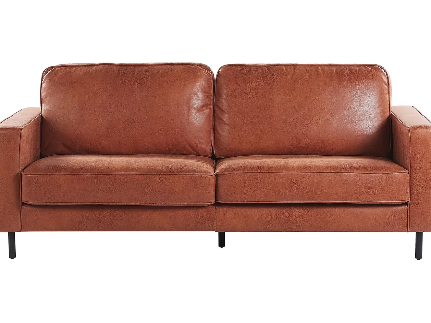 Best Sofa dla 3 osób SAVALEN Ekoskóra Złoty brąz Kolekcje Sof|Sofy Skórzane