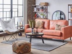 Best Sofa dla 3 osób SAVALEN Ekoskóra Złoty brąz Kolekcje Sof|Sofy Skórzane