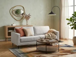 Online Sofa dla 3 osób SAVALEN Jasnoszary Sofy Tapicerowane|Kolekcje Sof