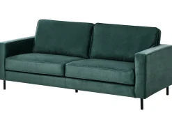 Discount Sofa dla 3 osób SAVALEN Welur Ciemnozielony Sofy Tapicerowane|Kolekcje Sof
