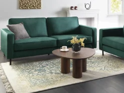 Discount Sofa dla 3 osób SAVALEN Welur Ciemnozielony Sofy Tapicerowane|Kolekcje Sof