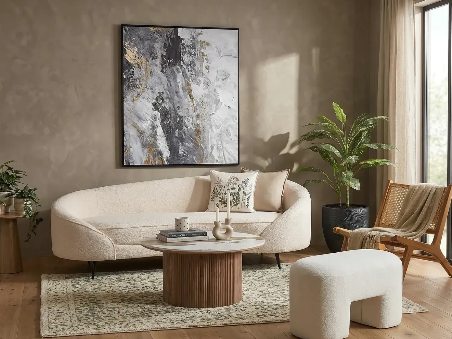 New Sofa dla 2 osób SAVAR Boucle Beżowy Sofy Tapicerowane|Wszystkie Sofy