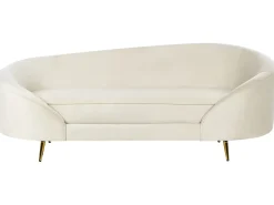 Best Sofa dla 2 osób SAVAR Welur Jasnobeżowy Sofy Tapicerowane|Wszystkie Sofy