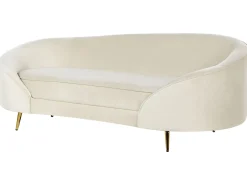 Best Sofa dla 2 osób SAVAR Welur Jasnobeżowy Sofy Tapicerowane|Wszystkie Sofy