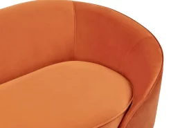 Hot Sofa dla 2 osób SAVAR Welur Pomarańczowy Sofy Tapicerowane|Wszystkie Sofy