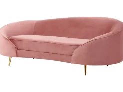 Online Sofa dla 2 osób SAVAR Welur Różowy Sofy Tapicerowane|Wszystkie Sofy