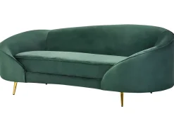 Sofa dla 2 osób SAVAR Welur Szmaragdowy Sofy Tapicerowane|Wszystkie Sofy