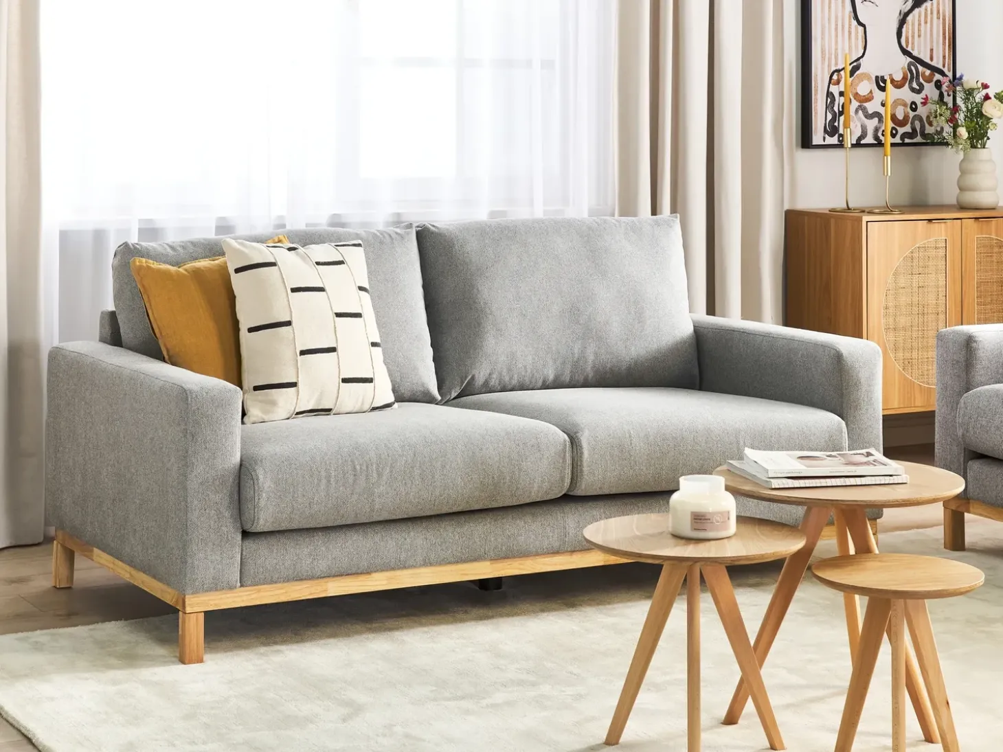 Outlet Sofa dla 2 osób SIGGARD Szary Sofy Tapicerowane|Sofy Dwuosobowe