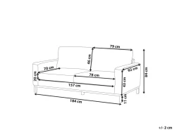 Outlet Sofa dla 2 osób SIGGARD Szary Sofy Tapicerowane|Sofy Dwuosobowe