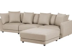 Sofa dla 3 osób SIGTUNA Beżowy z otomaną Sofy Tapicerowane|Kolekcje Sof