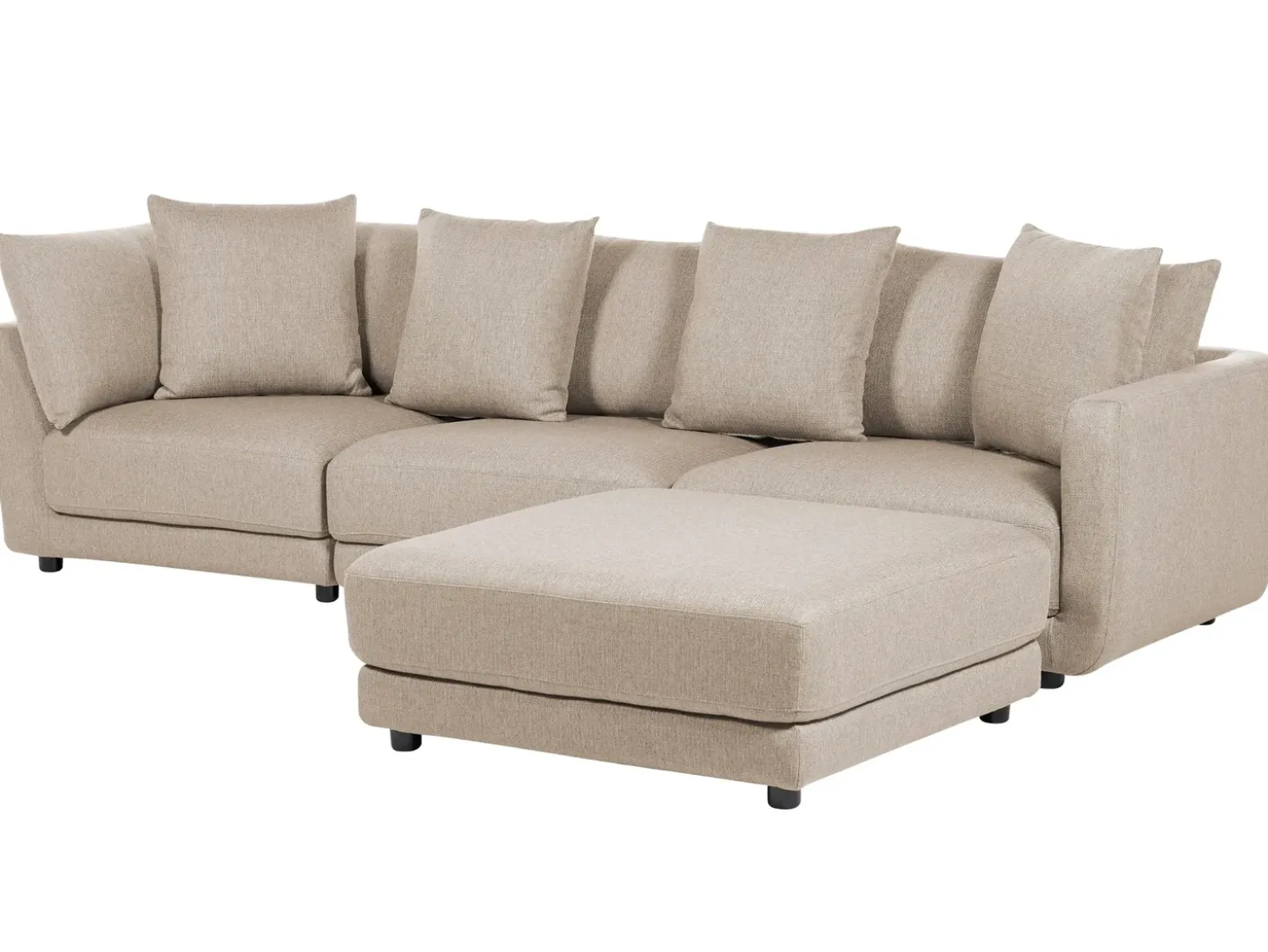 Sofa dla 3 osób SIGTUNA Beżowy z otomaną Sofy Tapicerowane|Kolekcje Sof