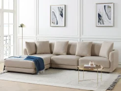 Sofa dla 3 osób SIGTUNA Beżowy z otomaną Sofy Tapicerowane|Kolekcje Sof