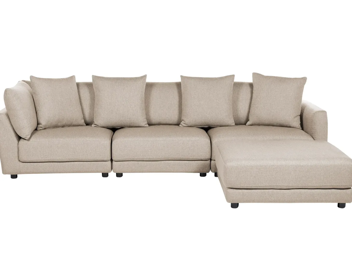 Sofa dla 3 osób SIGTUNA Beżowy z otomaną Sofy Tapicerowane|Kolekcje Sof