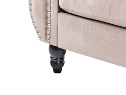 Online Sofa dla 3 osób SKIEN Welur Beżowoszary Sofy Tapicerowane|Kolekcje Sof
