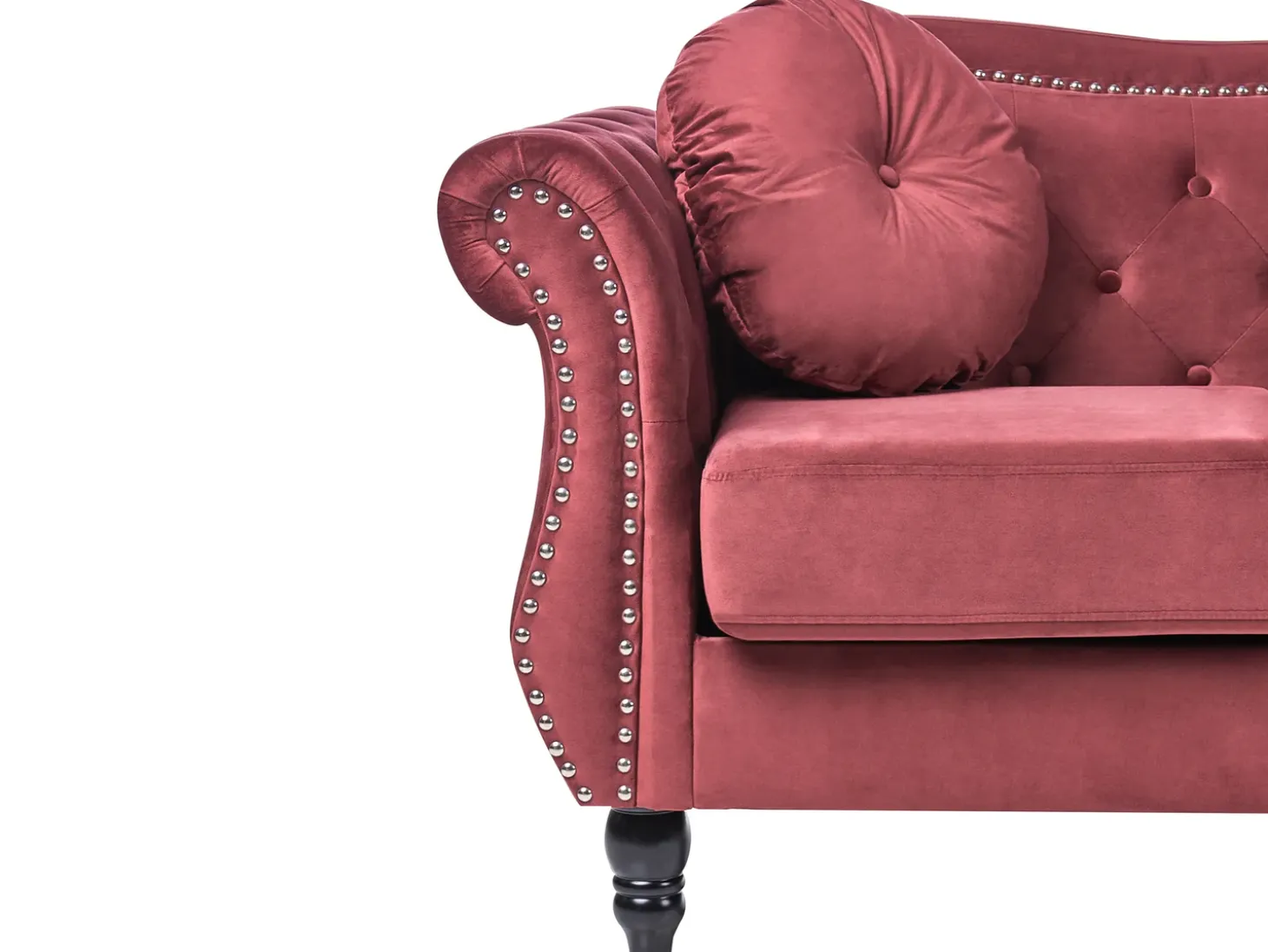Hot Sofa dla 2 osób SKIEN Welur Bordowy Sofy Tapicerowane|Sofy Dwuosobowe