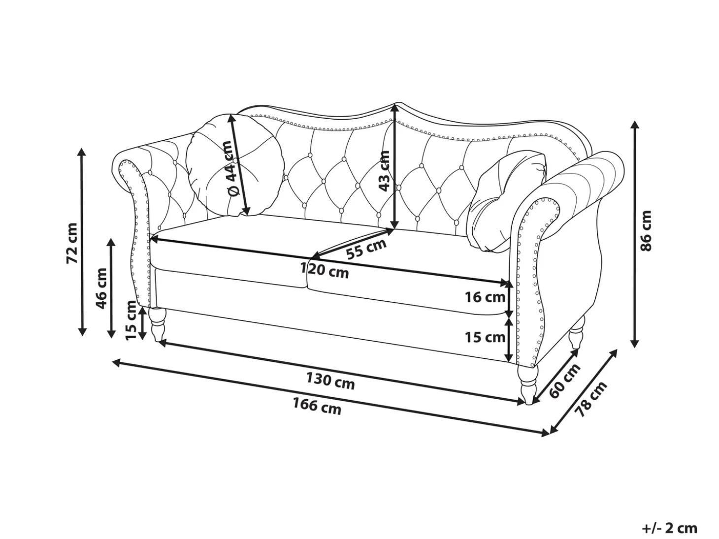 Online Sofa dla 2 osób SKIEN Welur Sofy Tapicerowane|Sofy Dwuosobowe