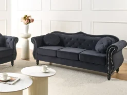 Outlet Sofa dla 3 osób SKIEN Welur Sofy Tapicerowane|Kolekcje Sof