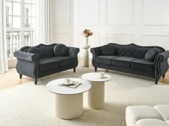 Outlet Sofa dla 3 osób SKIEN Welur Sofy Tapicerowane|Kolekcje Sof