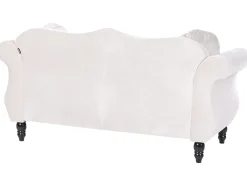 New Sofa dla 2 osób SKIEN Welur Jasnobeżowy Sofy Tapicerowane|Sofy Dwuosobowe