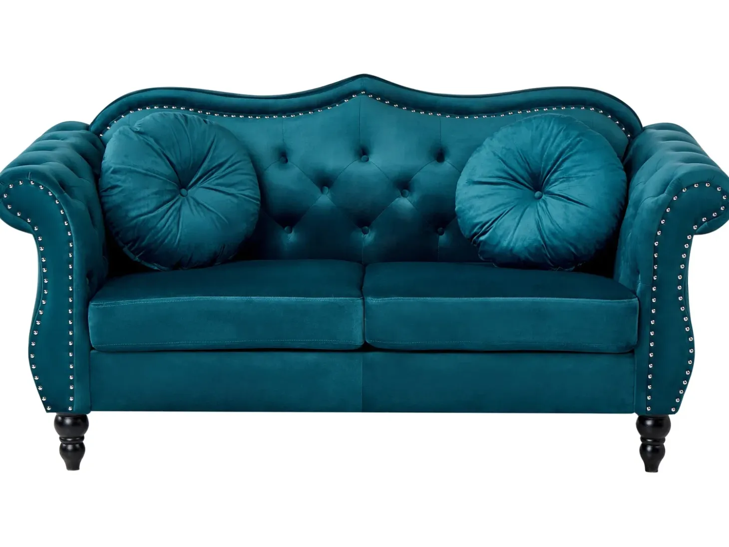 Hot Sofa dla 2 osób SKIEN Welur Lazurowy Sofy Tapicerowane|Sofy Dwuosobowe