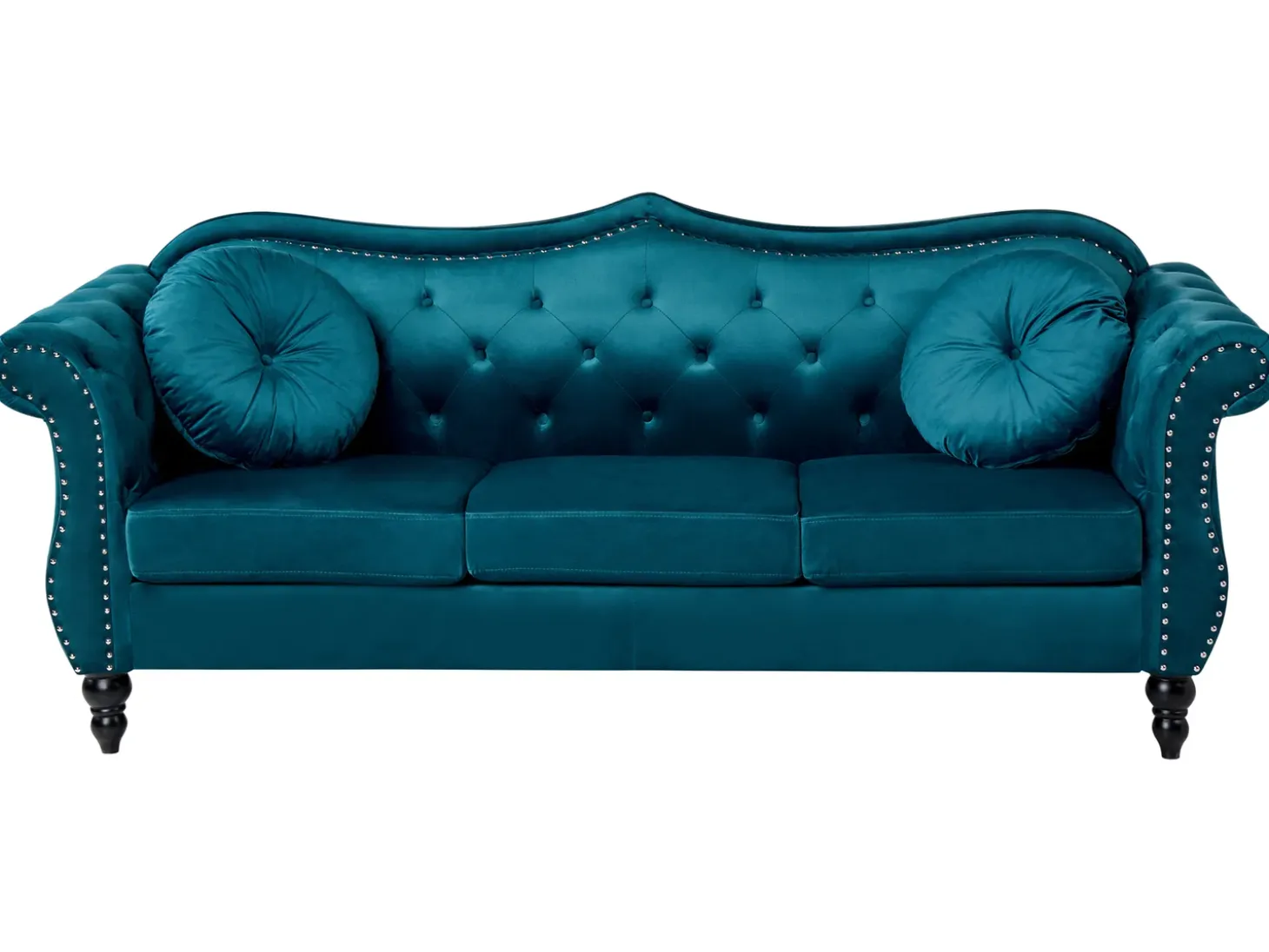 Sofa dla 3 osób SKIEN Welur Lazurowy Sofy Tapicerowane|Kolekcje Sof