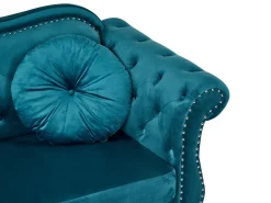 Sofa dla 3 osób SKIEN Welur Lazurowy Sofy Tapicerowane|Kolekcje Sof