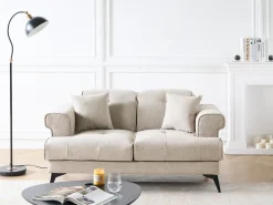 Hot Sofa dla 2 osób SKIVE Beżowoszary Sofy Tapicerowane|Sofy Dwuosobowe