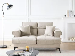 Hot Sofa dla 2 osób SKIVE Beżowoszary Sofy Tapicerowane|Sofy Dwuosobowe