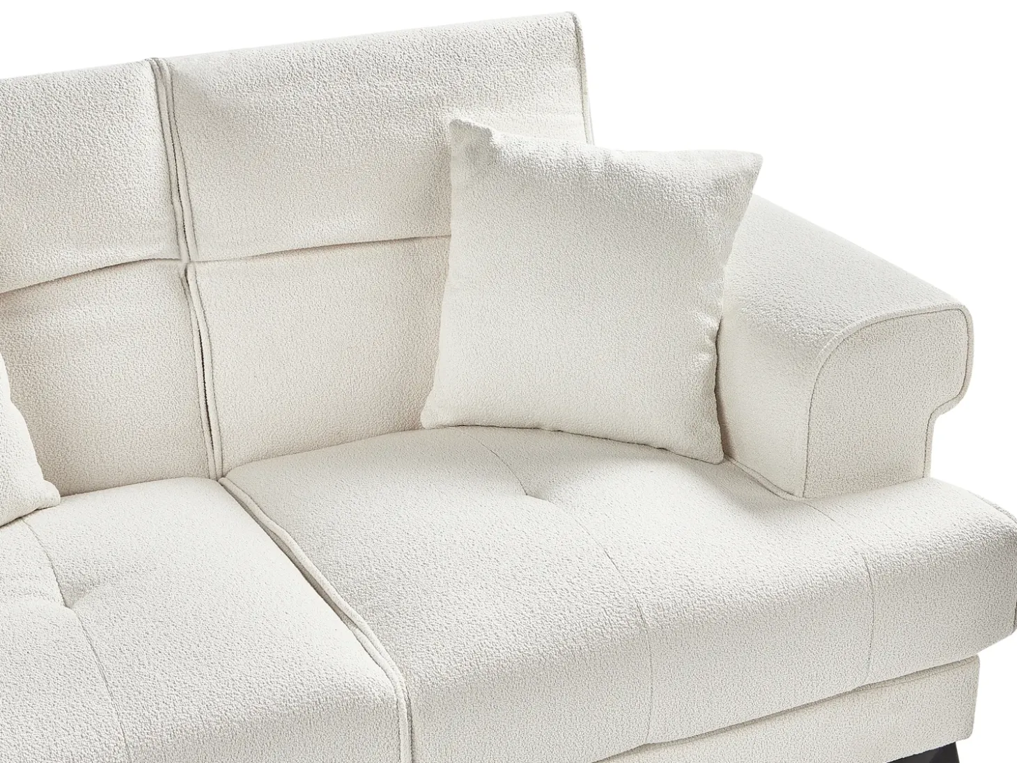 Sale Sofa dla 2 osób SKIVE Boucle Biały Sofy Tapicerowane|Sofy Dwuosobowe
