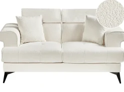 Sale Sofa dla 2 osób SKIVE Boucle Biały Sofy Tapicerowane|Sofy Dwuosobowe
