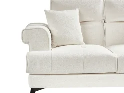 Sale Sofa dla 2 osób SKIVE Boucle Biały Sofy Tapicerowane|Sofy Dwuosobowe