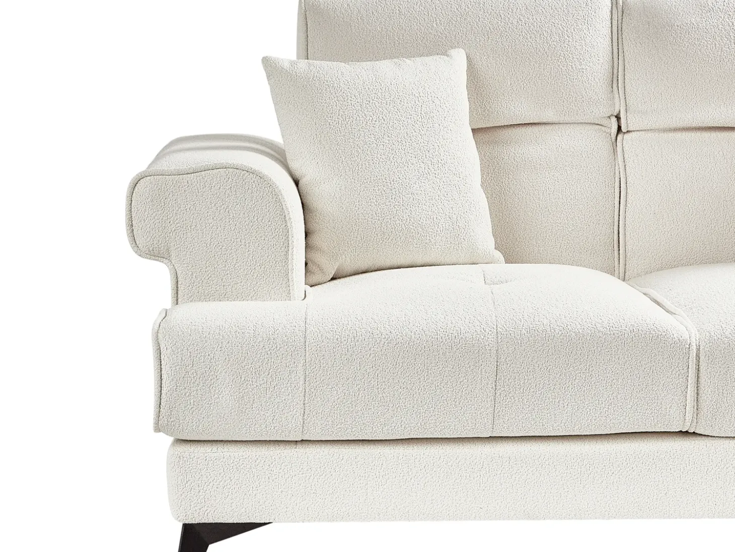 Sale Sofa dla 2 osób SKIVE Boucle Biały Sofy Tapicerowane|Sofy Dwuosobowe