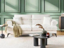 Sale Sofa dla 3 osób SKIVE Boucle Biały Sofy Tapicerowane|Kolekcje Sof