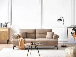 Online Sofa dla 3 osób SKIVE Jasnobrązowy Sofy Tapicerowane|Kolekcje Sof