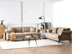 Online Sofa dla 3 osób SKIVE Jasnobrązowy Sofy Tapicerowane|Kolekcje Sof
