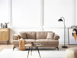 Online Sofa dla 3 osób SKIVE Jasnobrązowy Sofy Tapicerowane|Kolekcje Sof