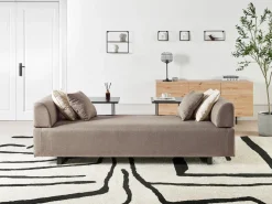 Online Sofa dla 3 osób SOKNA Beżowoszary ze stolikami Sofy Tapicerowane|Wszystkie Sofy