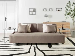 Online Sofa dla 3 osób SOKNA Beżowoszary ze stolikami Sofy Tapicerowane|Wszystkie Sofy