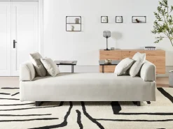 Sofa dla 3 osób SOKNA Jasnobeżowy ze stolikami Sofy Tapicerowane|Wszystkie Sofy