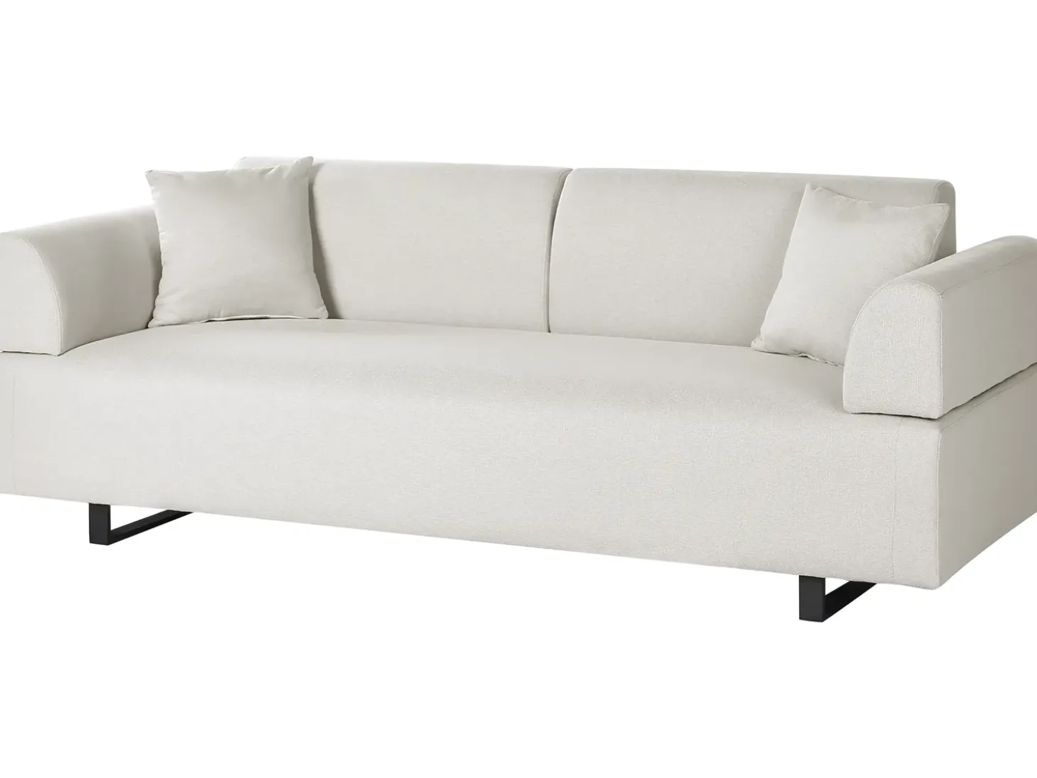 Sofa dla 3 osób SOKNA Jasnobeżowy ze stolikami Sofy Tapicerowane|Wszystkie Sofy