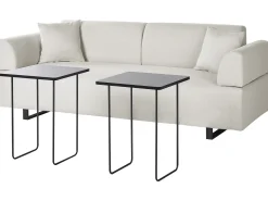 Sofa dla 3 osób SOKNA Jasnobeżowy ze stolikami Sofy Tapicerowane|Wszystkie Sofy