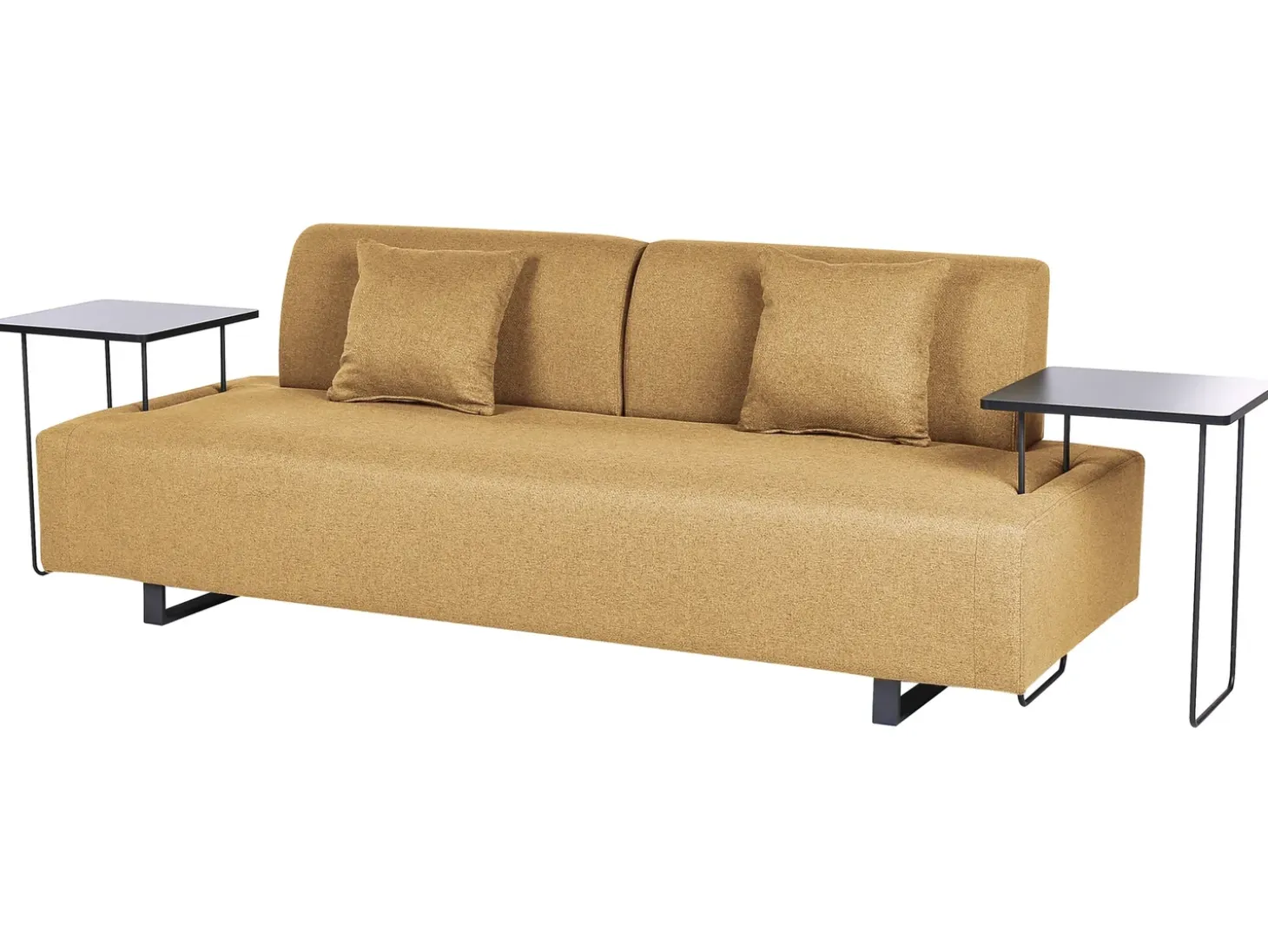 Clearance Sofa dla 3 osób SOKNA Musztardowy ze stolikami Sofy Tapicerowane|Wszystkie Sofy