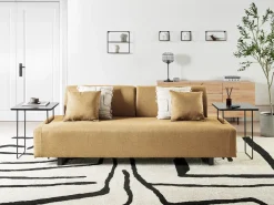 Clearance Sofa dla 3 osób SOKNA Musztardowy ze stolikami Sofy Tapicerowane|Wszystkie Sofy