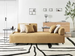 Clearance Sofa dla 3 osób SOKNA Musztardowy ze stolikami Sofy Tapicerowane|Wszystkie Sofy