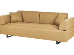 Clearance Sofa dla 3 osób SOKNA Musztardowy ze stolikami Sofy Tapicerowane|Wszystkie Sofy