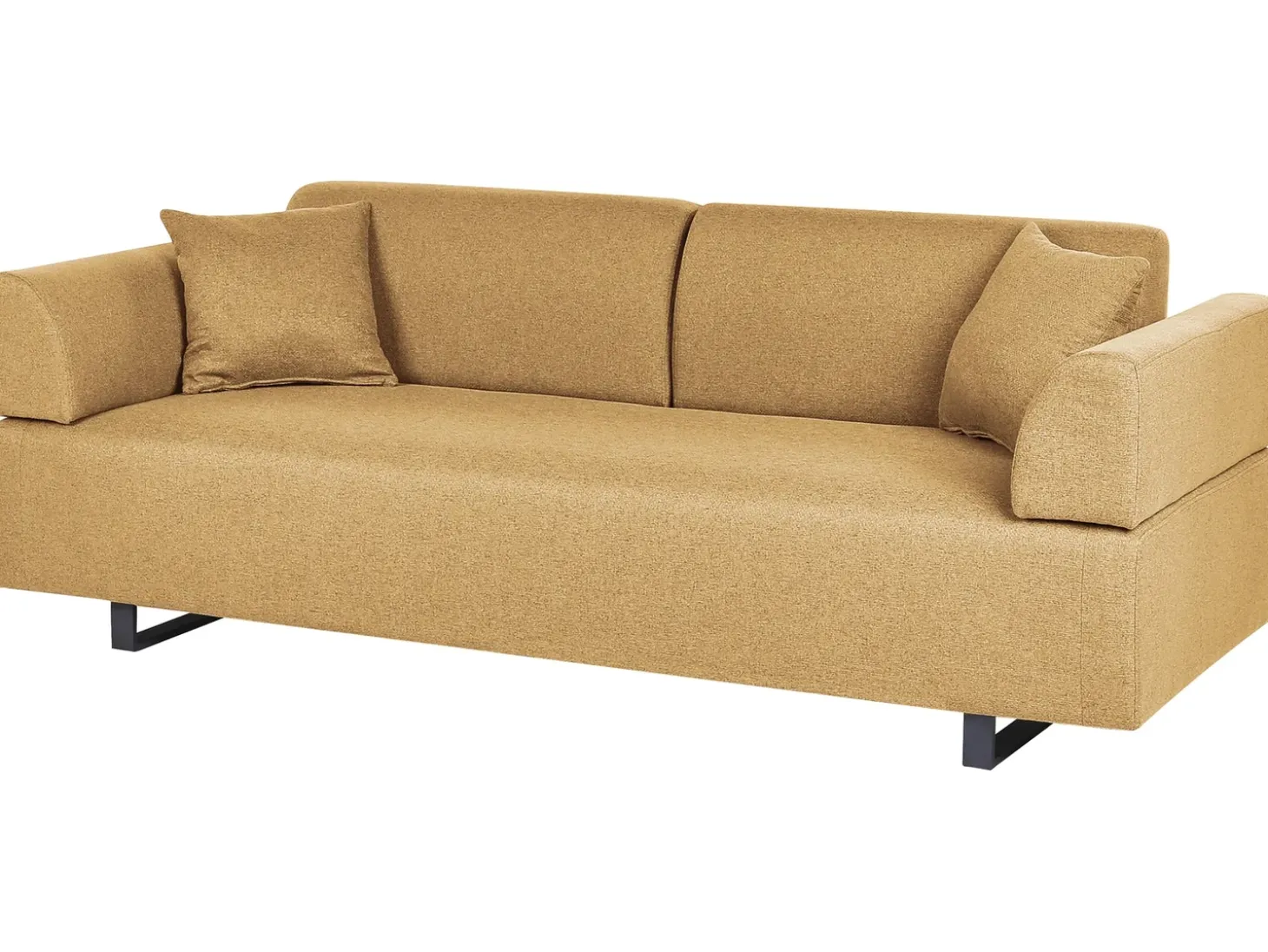 Clearance Sofa dla 3 osób SOKNA Musztardowy ze stolikami Sofy Tapicerowane|Wszystkie Sofy