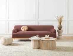 Hot Sofa dla 3 osób SOSJO Burgundowy Sofy Tapicerowane|Kolekcje Sof