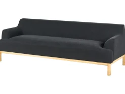 Discount Sofa dla 3 osób SOSJO Czarny Sofy Tapicerowane|Kolekcje Sof